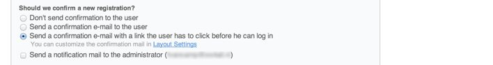 Registration confirmation and verification