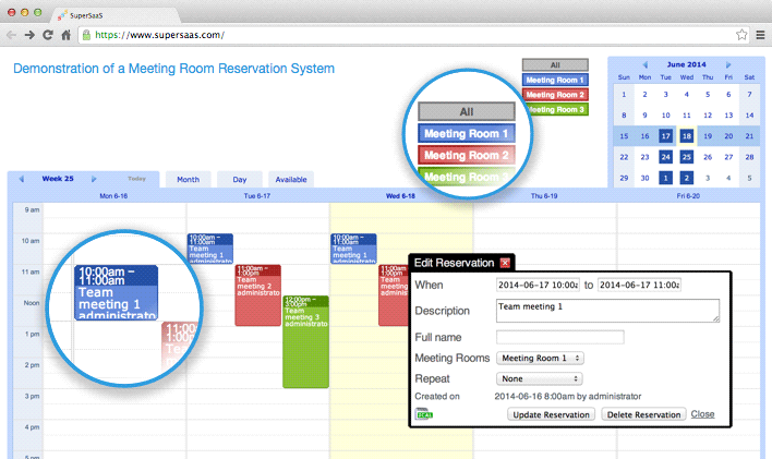 Example resource schedule