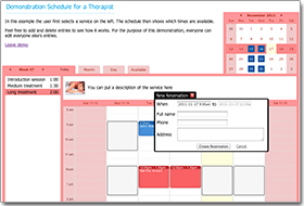 Example service schedule