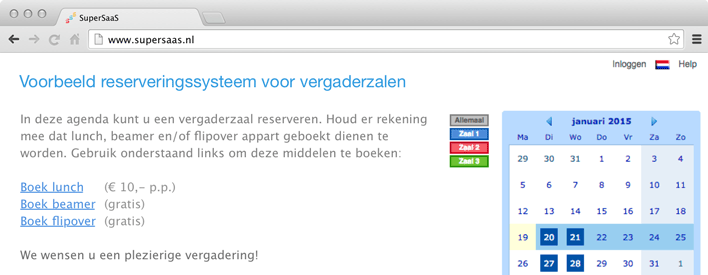 Gebruik links om tussen verschillende agenda’s te navigeren