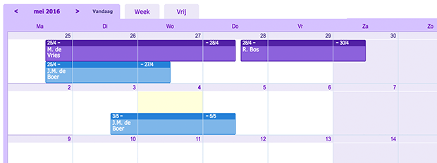 Agenda met reservering