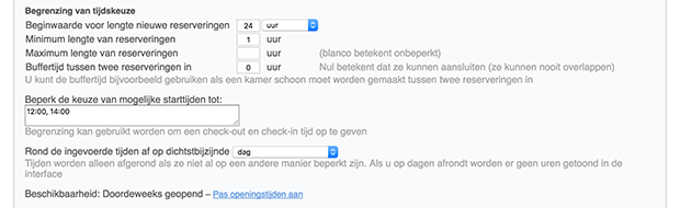Begrenzingen tijdskeuze